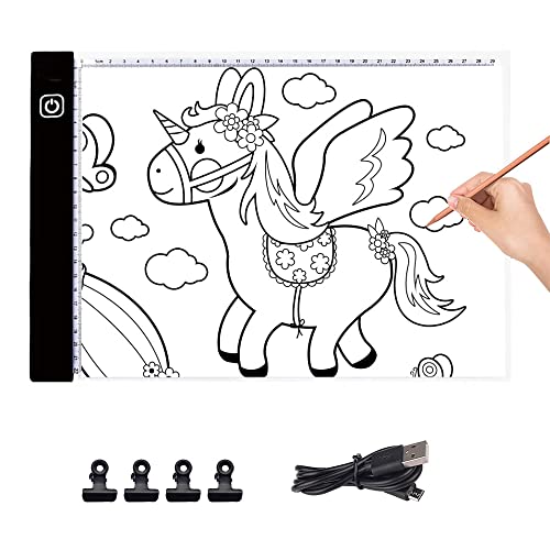 CHEVVY A4 Leuchttisch LED Pad Zeichnung Painting mit USB Kabel Leuchttisch LED Zeichenbrett Einstellbare Helligkeit für Diamond Painting Künstler Skizzieren Animation Röntgenbetrachtung von CHEVVY
