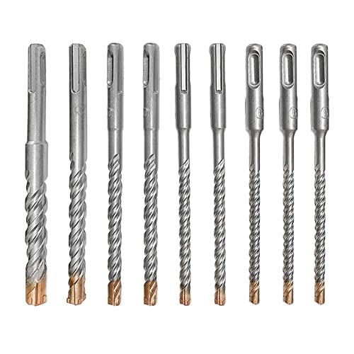 CHEYLIZI Steinbohrer SDS Plus Bohrer Set, 9 tlg. Profi Steinbohrer Betonbohrer mit 4 Schneiden in den Größen 6 6 6 8 8 10 10 12 14 x 160mm SDS Quick Bohrer Hammerbohrer für Beton, Stein, Metall CHEYLIZI Steinbohrer SDS Plus Bohrer Set, 9 tlg. Profi Steinbohrer Betonbohrer mit 4 Schneiden in den Größen 6 6 6 8 8 10 10 12 14 x 160mm SDS Quick Bohrer Hammerbohrer für Beton, Stein, Metall von CHEYLIZI