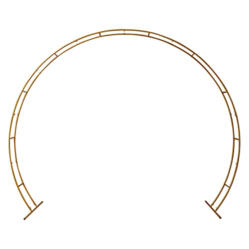 CHFUNE 2.3M Riesiges rundes Goldmetall-Ballonbogen-Kit Eisen Hochzeitsbogen Ballonbogen Gestell Mit Fuß DIY Gebogene Bögen für Geburtstagsfeier, Hochzeit, Weihnachten von CHFUNE