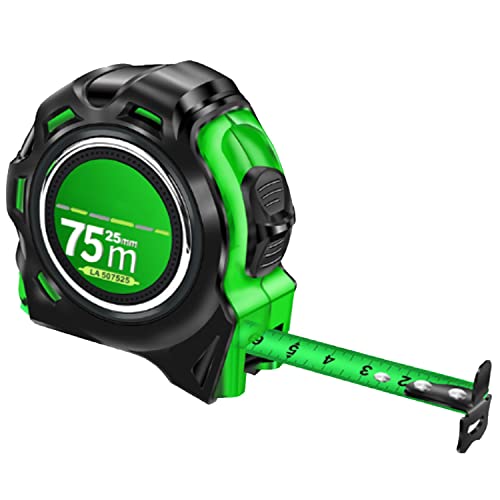 CHFYIJYHM Hochwertiges doppelseitiges Stahlbandmaß, 3 m–7,5 m, automatisch einziehbares Maßband, metrisches Zoll-Stahlmaßband, industrielles Messwerkzeug(Black,7.5 * 25mm) von CHFYIJYHM