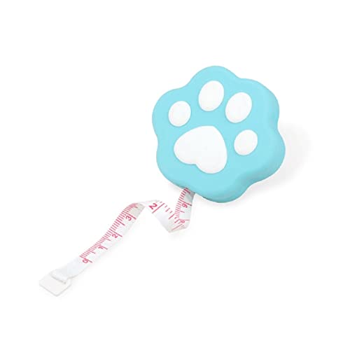 CHFYIJYHM Maßband, Mini-Katzenpfotenförmiges, einziehbares Körpermaßband mit Druckknopf, einziehbares Körpertuch-Maßband for Nähen von Schneidern(Blu) von CHFYIJYHM