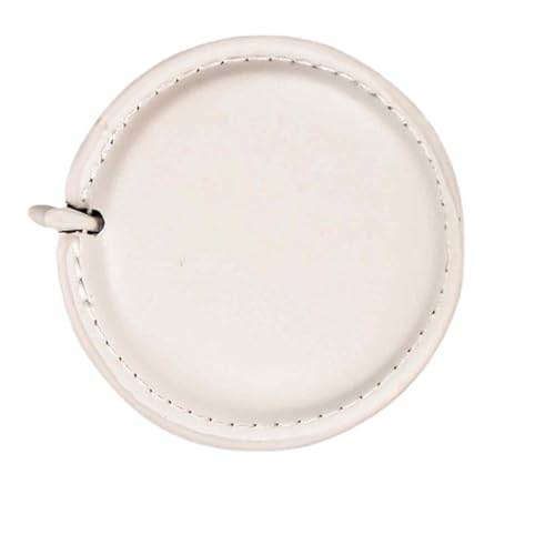 CHFYIJYHM Maßband, einziehbares weiches Maßband, Lederetui, Tasche, Doppelskala, flexibles Messlineal for Stoff, Körpertaille(Bianco) von CHFYIJYHM