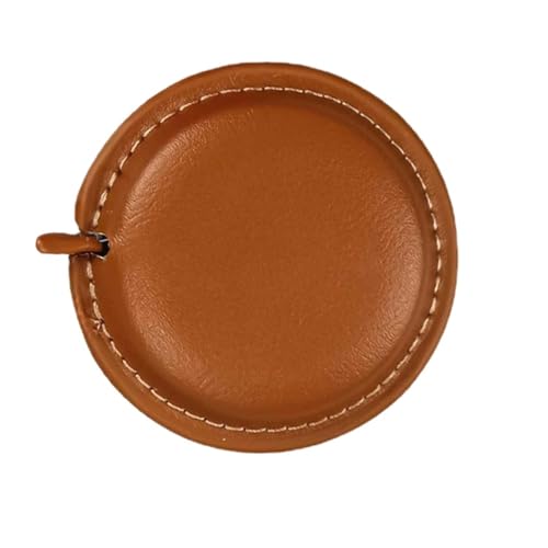 CHFYIJYHM Maßband, einziehbares weiches Maßband, Lederetui, Tasche, Doppelskala, flexibles Messlineal for Stoff, Körpertaille(Brown) von CHFYIJYHM
