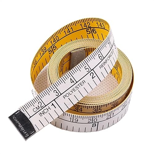 CHFYIJYHM Maßband for Nähen, hochpräzises Stahlband, 1,5 m, Doppelskalenlineal, weiches Maßband, flexible Lineale, Körpernähen, Schneider, Stofflineal von CHFYIJYHM