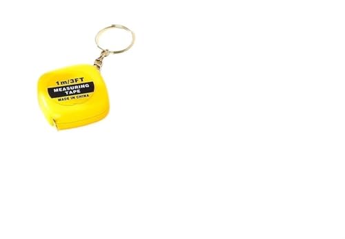 CHFYIJYHM Maßband for Nähen, hochpräzises Stahlband, 1 m, automatisch, teleskopisch, quadratisch, kleines Maßband, Schlüsselanhänger, Anhänger, Mini, kleines Stahllineal, Geschenk-Lineal(Yellow 1m) von CHFYIJYHM