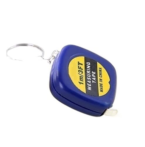 CHFYIJYHM Maßband for Nähen, hochpräzises Stahlband, 1 m, automatisch, teleskopisch, quadratisch, kleines Maßband, Schlüsselanhänger, Anhänger, Mini, kleines Stahllineal, Geschenk-Lineal(Blue 1m) von CHFYIJYHM