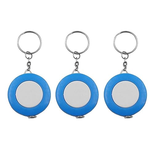 CHFYIJYHM Maßband for Nähen, hochpräzises Stahlband, 3 Stück, 150 cm/60 Zoll, Maßband, einziehbares Lineal, Mini-Schlüsselanhänger in Bonbonfarben, Kinderlineal(Blu) von CHFYIJYHM