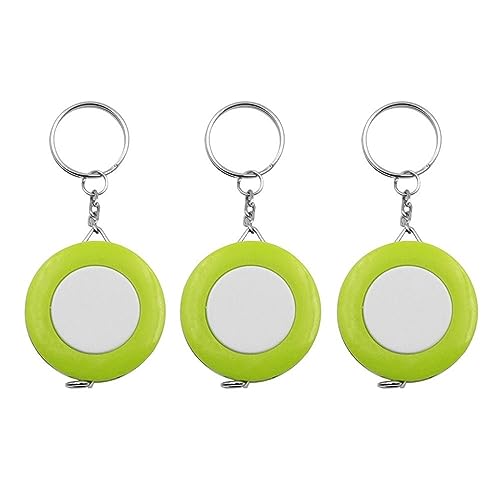 CHFYIJYHM Maßband for Nähen, hochpräzises Stahlband, 3 Stück, 150 cm/60 Zoll, Maßband, einziehbares Lineal, Mini-Schlüsselanhänger in Bonbonfarben, Kinderlineal(Green) von CHFYIJYHM