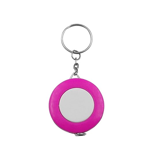 CHFYIJYHM Maßband zum Nähen aus Stahl, hohe Präzision, Maßband für Schlüsselanhänger, Bonbonfarben, 1,5 m/60 Zoll Mini-Ziehlineal, tragbar, einziehbares Band (Rosarot) von CHFYIJYHM