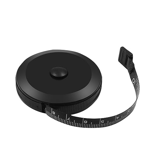 CHFYIJYHM Nähbandmaß, hochpräzises Stahlband, 1,5 m, 60 Zoll, schwarz, doppelseitiges Maßband, automatisch einziehbares Werkzeug, elastisches Nähmaßband(Black) von CHFYIJYHM
