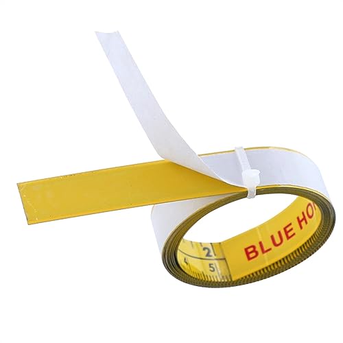 CHFYIJYHM Nähbandmaß, hochpräzises Stahlband, Maßband mit selbstklebender Rückseite, Zollskala, Linealbreite for Holzbearbeitung, Tischkreissägen-Spurmessung(5M) von CHFYIJYHM
