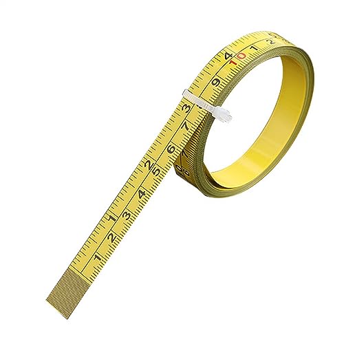 CHFYIJYHM Nähbandmaß, hochpräzises Stahlband, selbstklebendes Maßband, Stahl-Werkbanklineal mit Doppelskala, links und rechts ablesbar, for Arbeiten in der Holzbearbeitung(100cm) von CHFYIJYHM