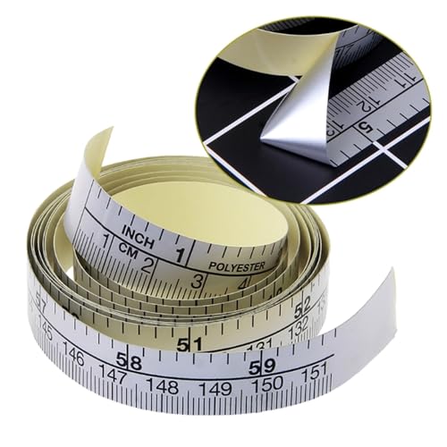 CHFYIJYHM Nähmaßband, hochpräzises Stahlband, 151 cm, selbstklebendes metrisches Maßband, Vinyl-Lineal for Nähmaschine von CHFYIJYHM