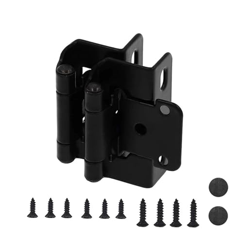 1/2 Zoll selbstschließendes Federscharnier, Küchenschrankscharniere, Möbelbeschläge, halbverdeckte Abdeckplatte, selbstschließende Scharniere (Mattschwarz)(Matte Black) von CHGAUOPN