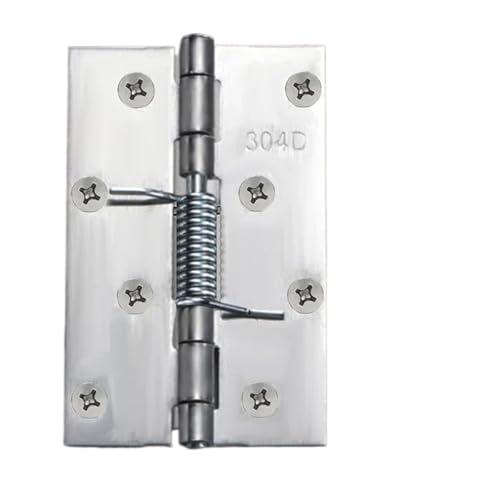 10/1 Set selbstschließende Federscharniere aus Edelstahl, Türscharniere mit Schrauben, Kästen, Fenster, Schränke, Möbelbeschläge, Zubehör (1 Set - 3 Zoll)(3 Set-3 Inch) von CHGAUOPN