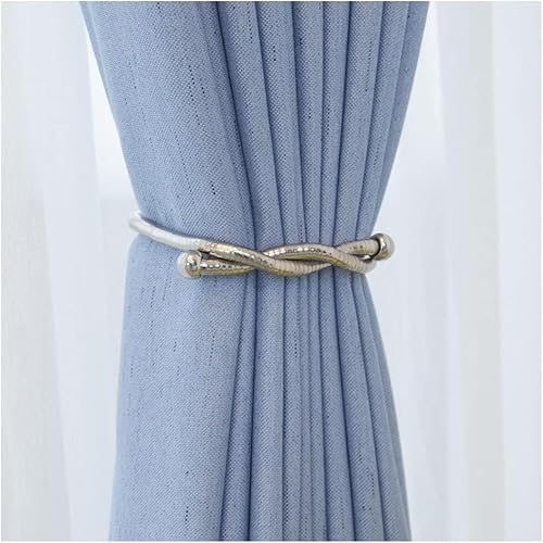Vorhanghalter, 2 Stück, Vorhang-Raffhalter, kreative Fenstervorhänge, gedrehte Raffhalter, dekorative stanzfreie Riemen for Wohnzimmer, Schlafzimmer, Vorhangclips(Blackc) von CHGAUOPN