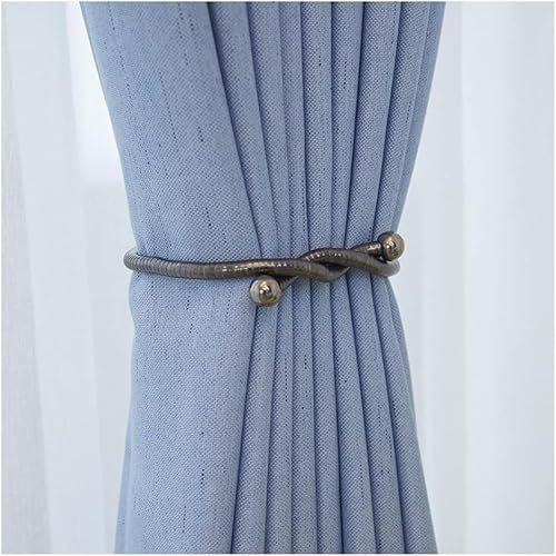 Vorhanghalter, 2 Stück, Vorhang-Raffhalter, kreative Fenstervorhänge, gedrehte Raffhalter, dekorative stanzfreie Riemen for Wohnzimmer, Schlafzimmer, Vorhangclips(Silverb) von CHGAUOPN
