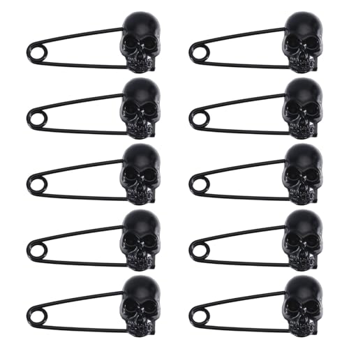 CHGCRAFT 10 Stück Heavy Duty Safety Pins Skull Safety Pins Black Skull Safety Pins Skull Head Safety Pins für Decken Röcke Pullover Kleidung CHGCRAFT 10 Stück Heavy Duty Safety Pins Skull Safety Pins Black Skull Safety Pins Skull Head Safety Pins für Decken Röcke Pullover Kleidung von CHGCRAFT