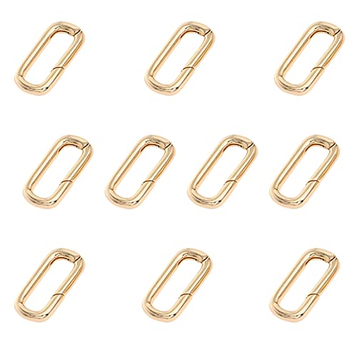CHGCRAFT 10 Stück echte 14 Karat vergoldete ovale Verschlussklammern Verbindungsstück Messing Federtorringe für DIY Schmuck finden Halskette Armband 10 x 19 x 2,5 mm CHGCRAFT 10 Stück echte 14 Karat vergoldete ovale Verschlussklammern Verbindungsstück Messing Federtorringe für DIY Schmuck finden Halskette Armband 10 x 19 x 2,5 mm von CHGCRAFT