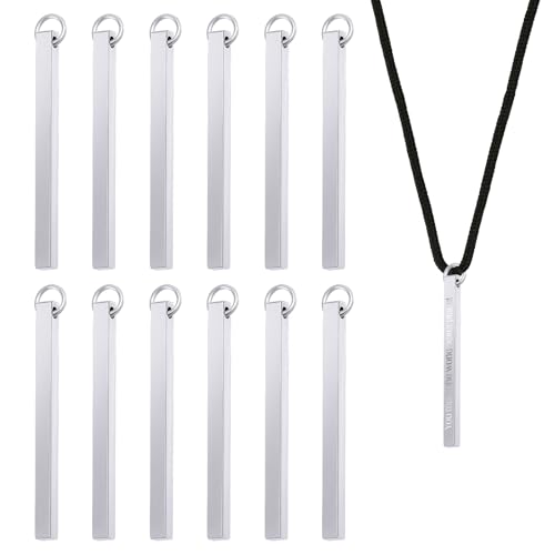 CHGCRAFT 12 Stück Edelstahl Gravur Bar Rechteck Bar mit Sprungring Gravur Rohlinge Charm Blank Bar Anhänger für Halskette Schmuck Schlüsselanhänger machen, 39,5x3x3mm CHGCRAFT 12 Stück Edelstahl Gravur Bar Rechteck Bar mit Sprungring Gravur Rohlinge Charm Blank Bar Anhänger für Halskette Schmuck Schlüsselanhänger machen, 39,5x3x3mm von CHGCRAFT
