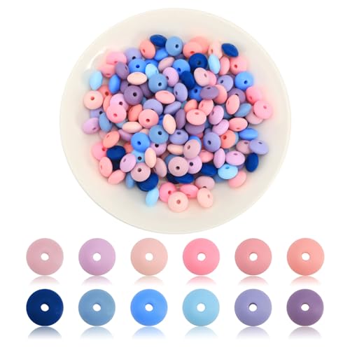 CHGCRAFT 180 Stück 12 Farben Silikon-Abakus-Perlen Bunte Untertassen Lose Abstandsperlen Linsenförmige Perlen Für Die Herstellung von Schlüsselanhängern Armbändern Halsketten DIY-Handwerk 12x6 mm CHGCRAFT 180 Stück 12 Farben Silikon-Abakus-Perlen Bunte Untertassen Lose Abstandsperlen Linsenförmige Perlen Für Die Herstellung von Schlüsselanhängern Armbändern Halsketten DIY-Handwerk 12x6 mm von CHGCRAFT