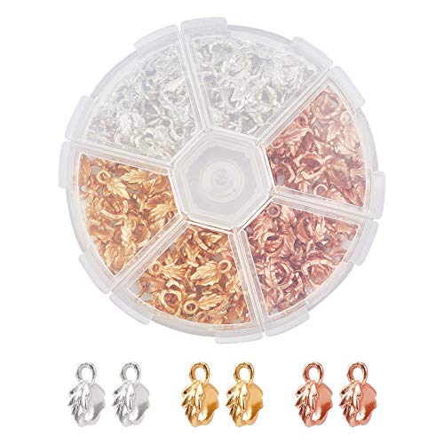 CHGCRAFT 180Pcs Alloy Leaf Shaped Pinch Bails 3 Farben Connector Metallclip Anhänger Verschluss Für Schmuckherstellung DIY Halskette Armband von CHGCRAFT