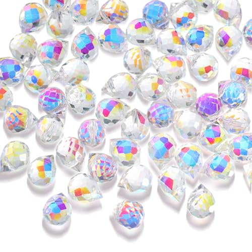 CHGCRAFT 190 Stück Bunte Teardrop Glasperlen Teardrop Facettierte Glasperlen Clear Tear Drop Perle für Armband Halskette Ohrring Schmuckherstellung 2 Stränge, 0.39×0.31 Zoll CHGCRAFT 190 Stück Bunte Teardrop Glasperlen Teardrop Facettierte Glasperlen Clear Tear Drop Perle für Armband Halskette Ohrring Schmuckherstellung 2 Stränge, 0.39×0.31 Zoll von CHGCRAFT