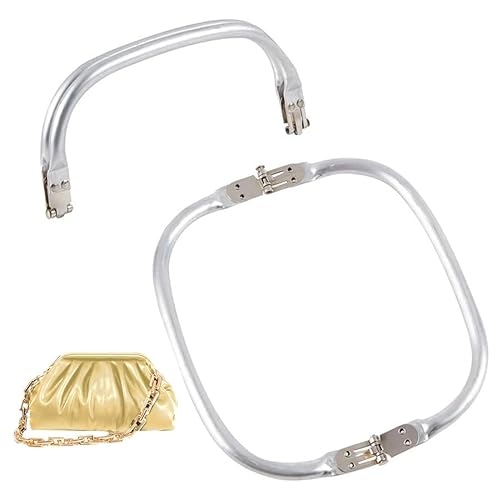 CHGCRAFT 2 Stück 19,5cm Taschenrahmen Verschluesse Aluminium Geldbeutel Rahmen Kiss Verschluss Innen röhrenförmiger Rahmen quadratisch zusammen gebauter für DIY Nähhandwerk Griffe Zubehör, 19,5x9x2 cm von CHGCRAFT