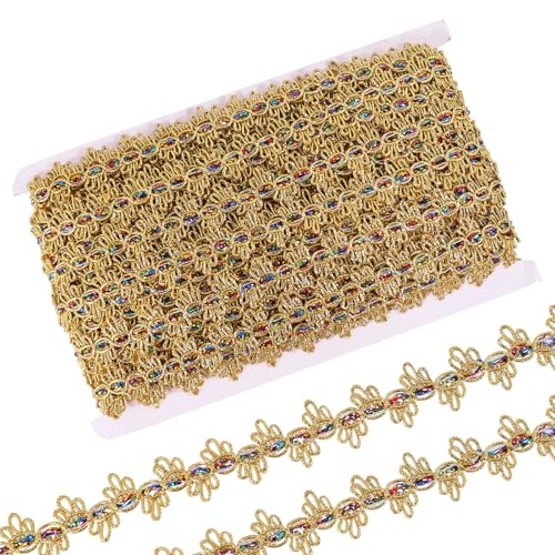 CHGCRAFT 20 Yards 22mm Gold Braid Lace Trim Polyester Gimp Trim Paillettenband Trimmen Rand für Braut Hochzeit Party Kleid Dekor und andere formale Anlässe CHGCRAFT 20 Yards 22mm Gold Braid Lace Trim Polyester Gimp Trim Paillettenband Trimmen Rand für Braut Hochzeit Party Kleid Dekor und andere formale Anlässe von CHGCRAFT