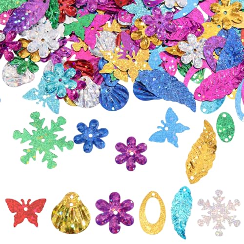 CHGCRAFT 2050 Stück 120 g mehrfarbige dekorative Pailletten, lose Pailletten für Bastelarbeiten, Kartenherstellung, Stoff, Schmuck, Handwerk CHGCRAFT 2050 Stück 120 g mehrfarbige dekorative Pailletten, lose Pailletten für Bastelarbeiten, Kartenherstellung, Stoff, Schmuck, Handwerk von CHGCRAFT