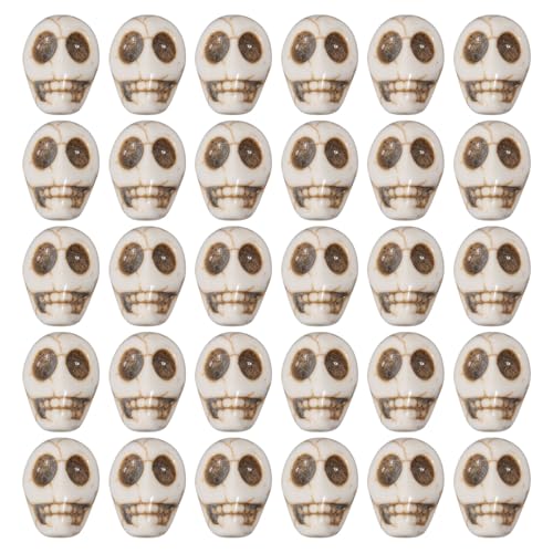 CHGCRAFT 30 Stück Schädel Flat Back Cabochon Charms Flatback Totenkopf Perlen Weißer Türkis Skelette Cabochons Perlen für Anhänger Halskette Schmuckherstellung CHGCRAFT 30 Stück Schädel Flat Back Cabochon Charms Flatback Totenkopf Perlen Weißer Türkis Skelette Cabochons Perlen für Anhänger Halskette Schmuckherstellung von CHGCRAFT