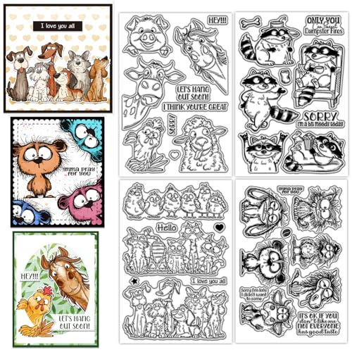 CHGCRAFT 4 Blätter 4 Stil Lustige Tiere Klare Stempel Guckende Tiere Transparente Stempel Silikon Klarsichtstempel Siegel für DIY Scrapbooking Fotoalbum Dekoration, 4,3×6,3 Zoll CHGCRAFT 4 Blätter 4 Stil Lustige Tiere Klare Stempel Guckende Tiere Transparente Stempel Silikon Klarsichtstempel Siegel für DIY Scrapbooking Fotoalbum Dekoration, 4,3×6,3 Zoll von CHGCRAFT