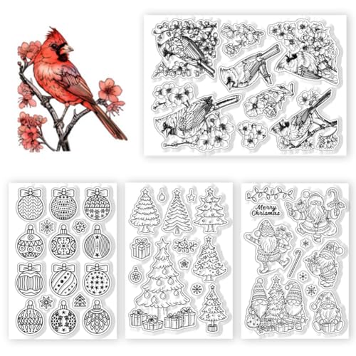 CHGCRAFT 4 Blatt 4 Stile Weihnachtselement transparente Stempel Zwerge Transparente Stempel Kardinäle Silikon Clear Stempel Siegel für Kartenherstellung DIY Scrapbooking Fotoalbum Dekoration, 10,9 x CHGCRAFT 4 Blatt 4 Stile Weihnachtselement transparente Stempel Zwerge Transparente Stempel Kardinäle Silikon Clear Stempel Siegel für Kartenherstellung DIY Scrapbooking Fotoalbum Dekoration, 10,9 x von CHGCRAFT