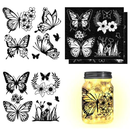 CHGCRAFT 4 Stück 2 Styles Schmetterling Blume Ausschnitte Abziehbilder Silhouette Papier Vintage Ausschnitte Papier Silhouette Abziehbilder für Laterne Jars Scrapbooks Handys Dekoration 5.9x 6.69 Zoll CHGCRAFT 4 Stück 2 Styles Schmetterling Blume Ausschnitte Abziehbilder Silhouette Papier Vintage Ausschnitte Papier Silhouette Abziehbilder für Laterne Jars Scrapbooks Handys Dekoration 5.9x 6.69 Zoll von CHGCRAFT