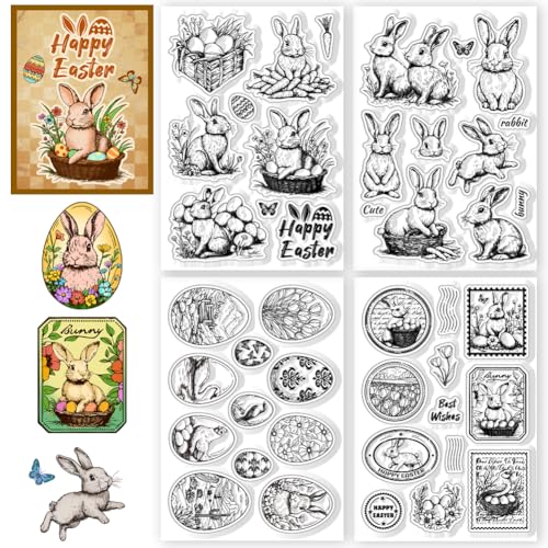 CHGCRAFT 4 Stück 4 Stile Ostereier Stempel Hase klar Stempel Silikon klar Stempel Musik Siegel Stempel für DIY Scrapbooking Fotoalbum dekorative Karten machen, 6.3x4.3 Zoll CHGCRAFT 4 Stück 4 Stile Ostereier Stempel Hase klar Stempel Silikon klar Stempel Musik Siegel Stempel für DIY Scrapbooking Fotoalbum dekorative Karten machen, 6.3x4.3 Zoll von CHGCRAFT