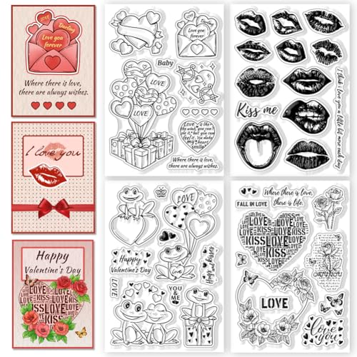 CHGCRAFT 4 Stück Valentinstag Clear Stamps Herz Blumen Frosch Transparenter Stempel Liebe Lippen Silikon Stempel Siegel für DIY Scrapbooking Journaling Fotoalbum Dekorative Kartenherstellung CHGCRAFT 4 Stück Valentinstag Clear Stamps Herz Blumen Frosch Transparenter Stempel Liebe Lippen Silikon Stempel Siegel für DIY Scrapbooking Journaling Fotoalbum Dekorative Kartenherstellung von CHGCRAFT