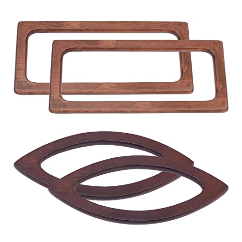 CHGCRAFT 4 ovale rechteckige Holztaschengriffe, Ersatzgriff, Handtaschengriffe für Handtaschen CHGCRAFT 4 ovale rechteckige Holztaschengriffe, Ersatzgriff, Handtaschengriffe für Handtaschen von CHGCRAFT