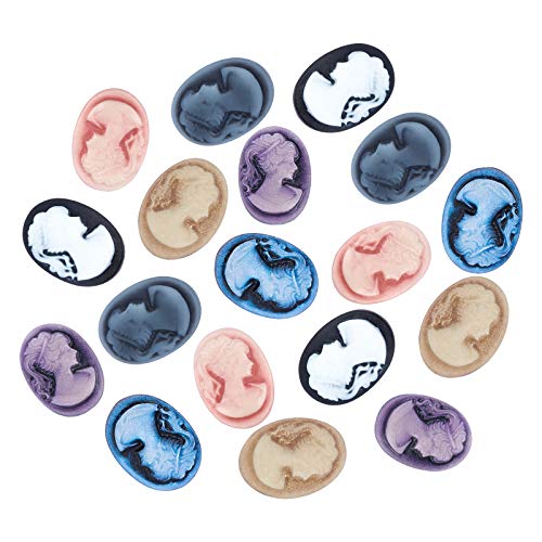 CHGCRAFT 48 Stück Harz Cameo Cabochons Flache Lady Head Dekor Ovale Für Cameo Anhänger Schmuckherstellung Handwerk Scrapbooking CHGCRAFT 48 Stück Harz Cameo Cabochons Flache Lady Head Dekor Ovale Für Cameo Anhänger Schmuckherstellung Handwerk Scrapbooking von CHGCRAFT