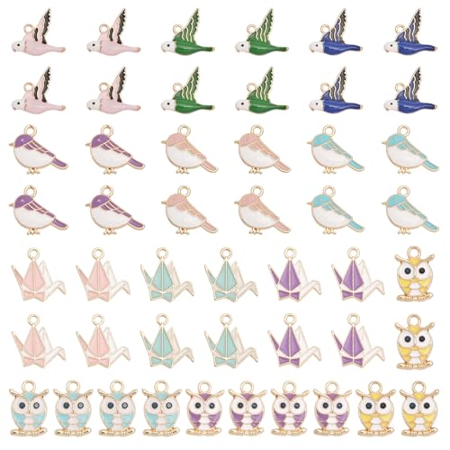 CHGCRAFT 48Pcs 12Syles Legierung Emaille Vogel Charms Papier Kran Charms für Armband Halskette DIY Handwerk Schmuck Herstellung, gemischte Farbe CHGCRAFT 48Pcs 12Syles Legierung Emaille Vogel Charms Papier Kran Charms für Armband Halskette DIY Handwerk Schmuck Herstellung, gemischte Farbe von CHGCRAFT