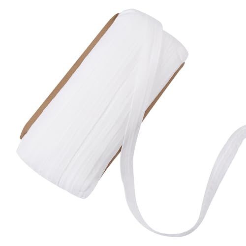 CHGCRAFT 54 Yards 1 Zoll Gardinenband Kräuselband für Vorhang weiß Vorhang Faltenband für Fenster Behandlungen Herstellung plissiert Vorhänge Home Decor von CHGCRAFT