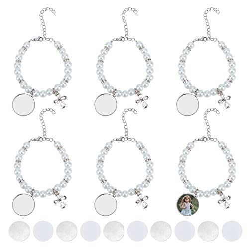 CHGCRAFT 6 Stück Sublimations-Armbänder mit Wärmeübertragung, blanko, Armbänder mit Glasperlen, Charm-Armbänder für Taufe, Schmuck, DIY-Herstellung CHGCRAFT 6 Stück Sublimations-Armbänder mit Wärmeübertragung, blanko, Armbänder mit Glasperlen, Charm-Armbänder für Taufe, Schmuck, DIY-Herstellung von CHGCRAFT