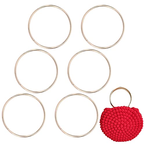 CHGCRAFT 6 runde Metall-Griffe, Ersatzgriffe für selbstgemachte Taschen, Geldbörsen, Handtaschen, Taschen, Taschen, Clutch, Gold, 110,5 x 4 mm von CHGCRAFT