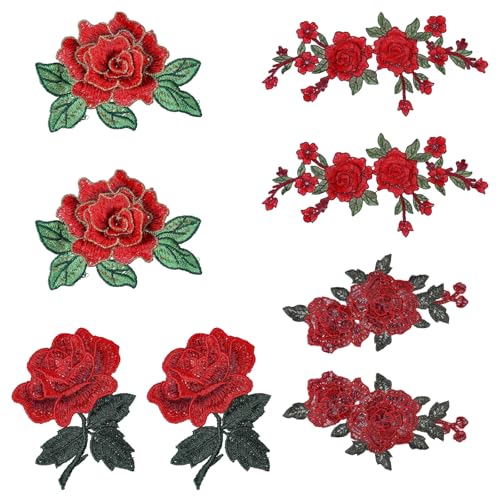 CHGCRAFT 8 Stück Rose Blume nähen Patches 4 Stil Rose Appliques Nähen Patches Blume Patch für Kleidung Jacken Taschen Hut Nähen bestickt für DIY Dekoration CHGCRAFT 8 Stück Rose Blume nähen Patches 4 Stil Rose Appliques Nähen Patches Blume Patch für Kleidung Jacken Taschen Hut Nähen bestickt für DIY Dekoration von CHGCRAFT