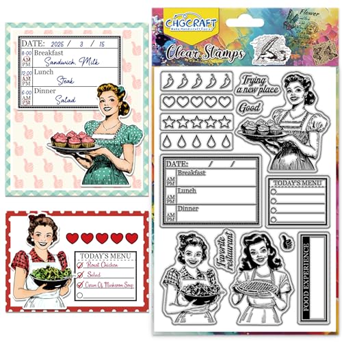 CHGCRAFT Backen Tags Clear Stempel Mädchen Transparent Basteln Liebe und Worte Stempel für DIY Scrapbooking Fotoalbum dekorative Karten Machen, 6,3x4,3 Zoll CHGCRAFT Backen Tags Clear Stempel Mädchen Transparent Basteln Liebe und Worte Stempel für DIY Scrapbooking Fotoalbum dekorative Karten Machen, 6,3x4,3 Zoll von CHGCRAFT