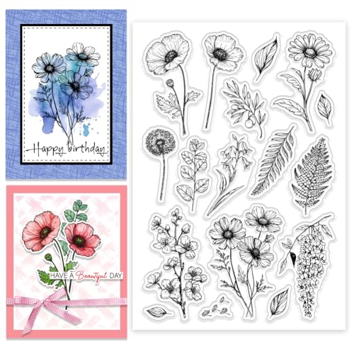 CHGCRAFT Blumen Blätter Pflanzen Clear Stamp benutzerdefinierte Silikon Clear Stamps für DIY Scrapbooking Fotoalbum dekorative Karten machen, Blume, 6,3x 4,33x 0,12 Zoll CHGCRAFT Blumen Blätter Pflanzen Clear Stamp benutzerdefinierte Silikon Clear Stamps für DIY Scrapbooking Fotoalbum dekorative Karten machen, Blume, 6,3x 4,33x 0,12 Zoll von CHGCRAFT