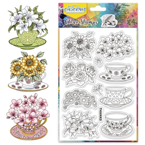 CHGCRAFT Blumen Silikon Stempel Rose Transparent Silikon Stempel für Karte machen Sonnenblume Silikon Clear Stamp Dichtungen für Karten Stempel machen DIY Scrapbooking Foto Journal Album CHGCRAFT Blumen Silikon Stempel Rose Transparent Silikon Stempel für Karte machen Sonnenblume Silikon Clear Stamp Dichtungen für Karten Stempel machen DIY Scrapbooking Foto Journal Album von CHGCRAFT