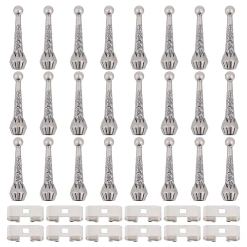 CHGCRAFT Bolo-Krawatten-Set mit 24 Bolo-Krawattenspitzen, Ersatz-Endkappen und 12 Bolo-Krawattenschieber-Verschlüssen, Bolo-Krawattenzubehör für Bolo-Krawattenherstellung, antikes Silber CHGCRAFT Bolo-Krawatten-Set mit 24 Bolo-Krawattenspitzen, Ersatz-Endkappen und 12 Bolo-Krawattenschieber-Verschlüssen, Bolo-Krawattenzubehör für Bolo-Krawattenherstellung, antikes Silber von CHGCRAFT