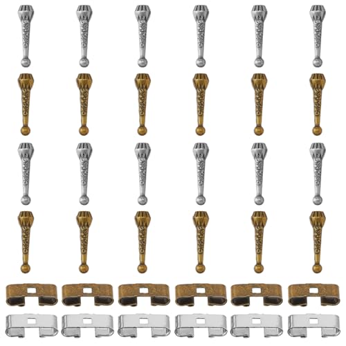 CHGCRAFT Bolo-Krawatten-Set mit Bolo-Krawatten-Verschlüssen und Kordelenden aus Legierung für selbstgemachte Bolo-Krawattenherstellung, Antik-Bronze und Antik-Silber, 36-teiliges Set CHGCRAFT Bolo-Krawatten-Set mit Bolo-Krawatten-Verschlüssen und Kordelenden aus Legierung für selbstgemachte Bolo-Krawattenherstellung, Antik-Bronze und Antik-Silber, 36-teiliges Set von CHGCRAFT