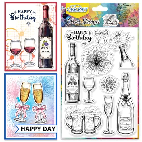CHGCRAFT Champagner Rotwein Clear Stamps Feuerwerk Transparent Stamps Feuerwerkskörper Silikon Clear Stamp Dichtungen für DIY Scrapbooking Fotoalbum Dekoration, 4,3x6,3 Zoll CHGCRAFT Champagner Rotwein Clear Stamps Feuerwerk Transparent Stamps Feuerwerkskörper Silikon Clear Stamp Dichtungen für DIY Scrapbooking Fotoalbum Dekoration, 4,3x6,3 Zoll von CHGCRAFT