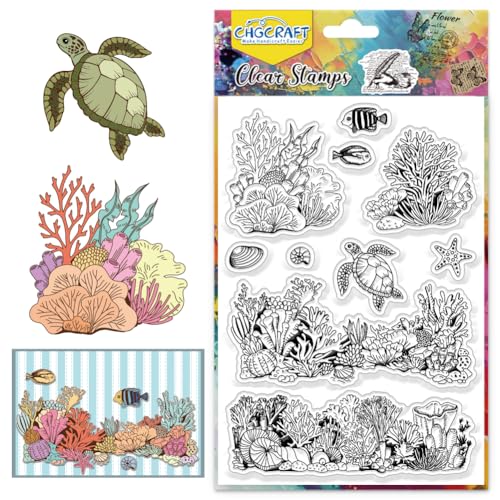 CHGCRAFT Coral Clear Stamps Muschel Fisch Schildkröten Transparente Stempel Silikon Clear Stamp Siegel für Karten machen DIY Scrapbooking Journaling Foto Dekoration CHGCRAFT Coral Clear Stamps Muschel Fisch Schildkröten Transparente Stempel Silikon Clear Stamp Siegel für Karten machen DIY Scrapbooking Journaling Foto Dekoration von CHGCRAFT
